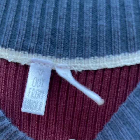 Urban Outfitters Colorblock Bodysuit - Burgundy, Navy, White - Picture 5 of 9